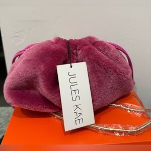 Jules Kae Pink Faux Fur Women Bag 🆕